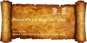 Marchfeld Boglárka névjegykártya